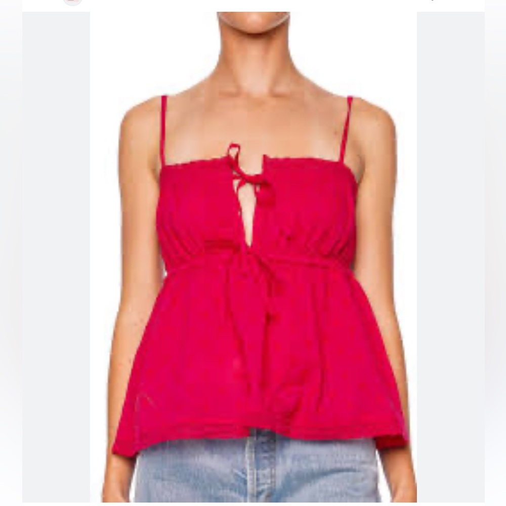 NWT Ulla Johnson Hot Pink Lace-Trim Quinn top sz 16, gorgeous!